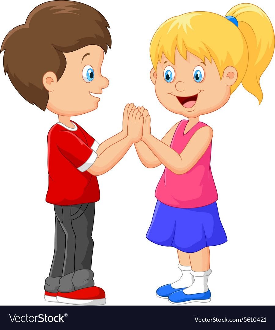 Дети приветствуют друг друга