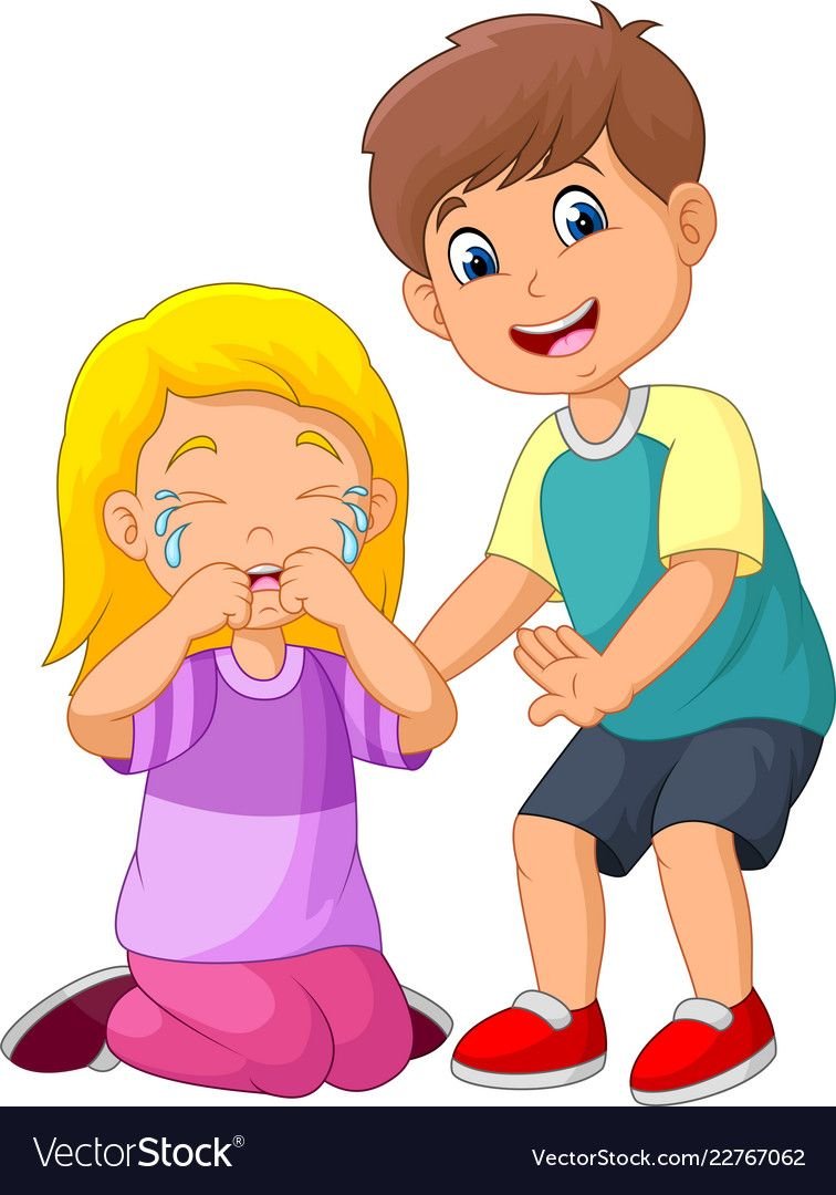 Мальчик успокаивает девочку