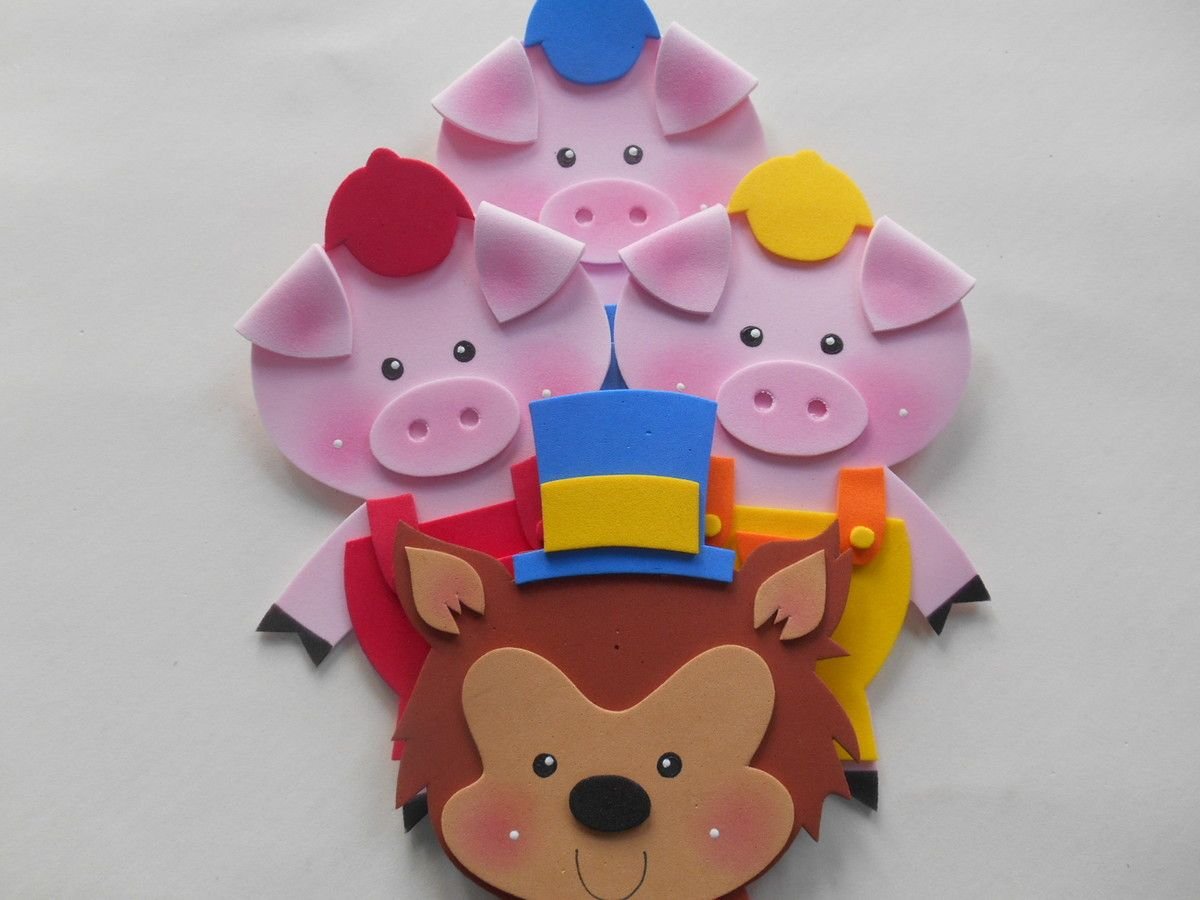 Три поросенка поделка из бумаги