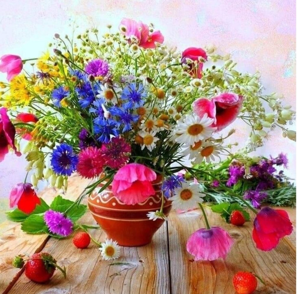 Картинки полевых цветов с днем рождения