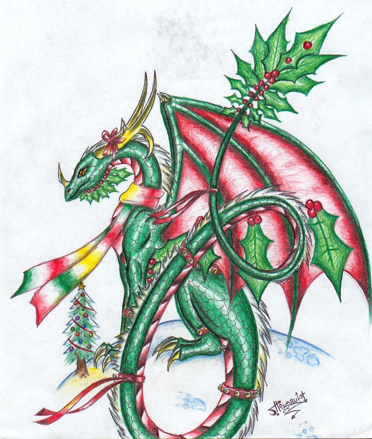 Рисунок дракончика на новый год. Новогодний дракон. Рождественский дракон. Красивый новогодний дракон. Новый год фэнтези дракон.
