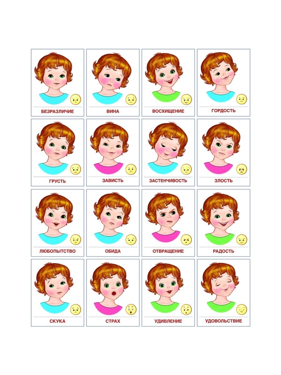 Карточки эмоции для детей