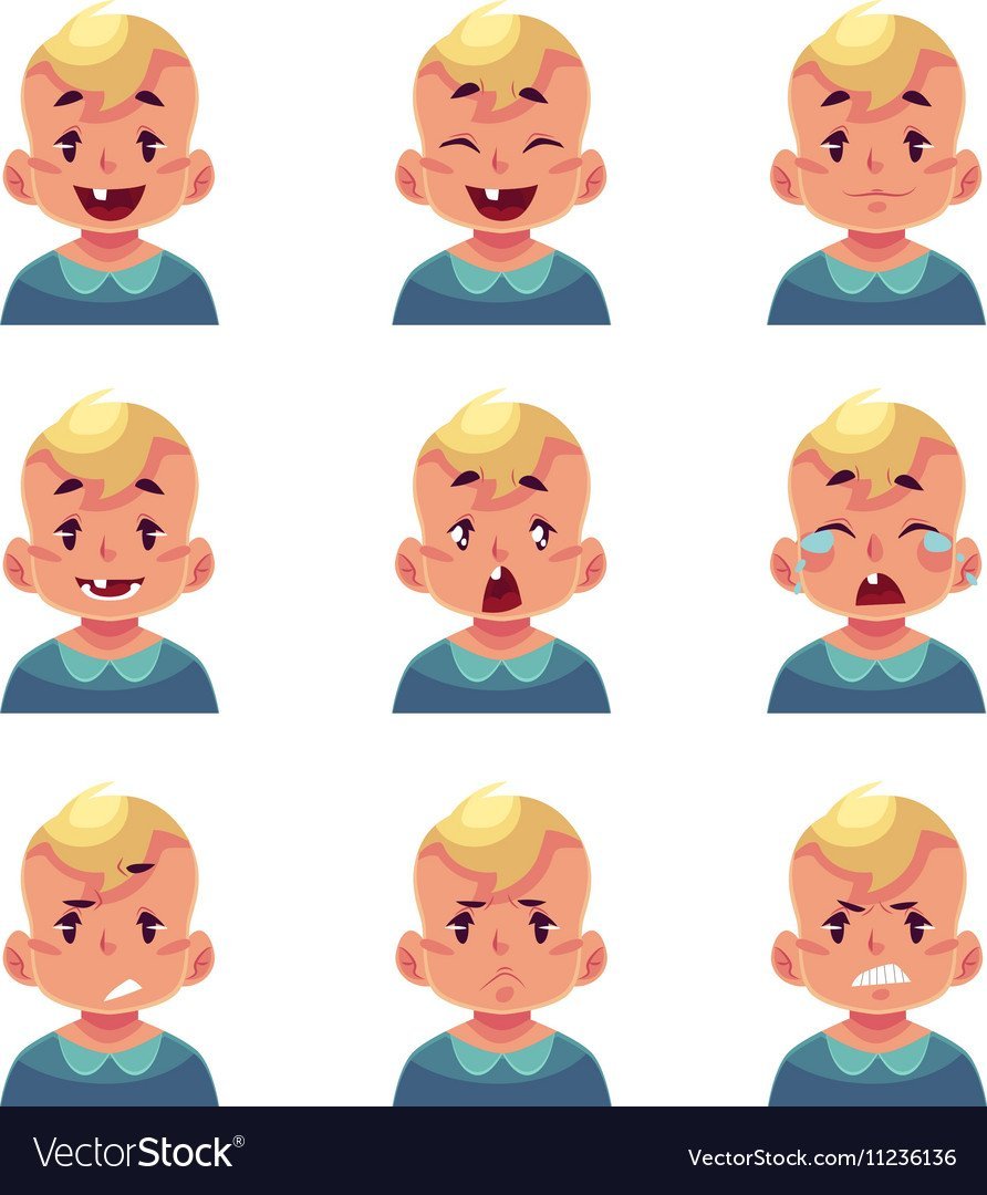 Мальчик с разными эмоциями