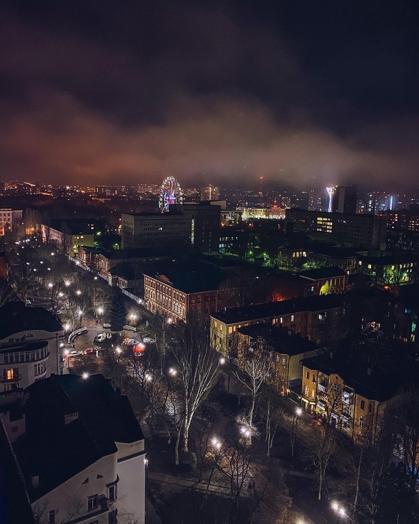 Ночной город Ростов на Дону