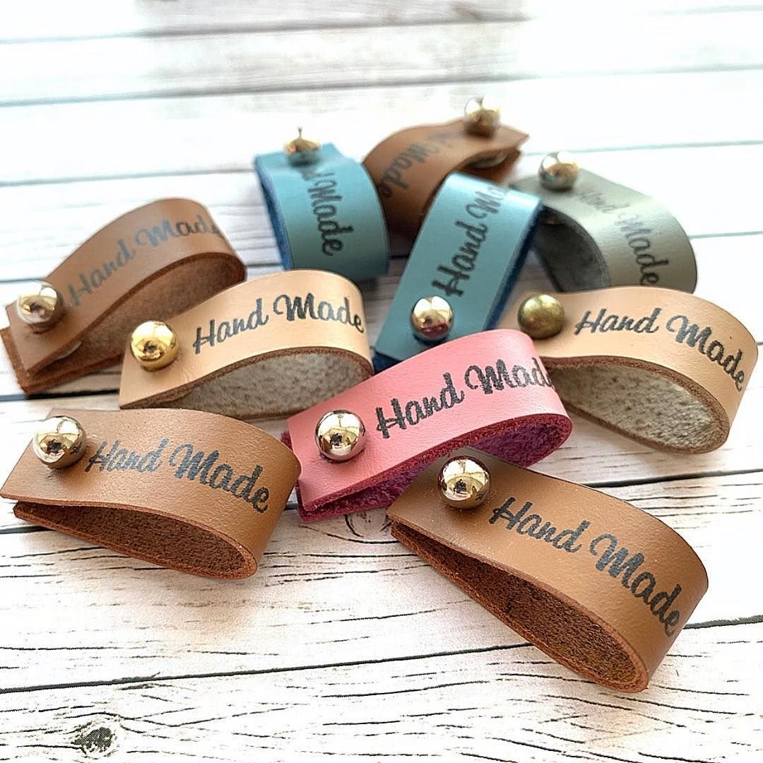 Кожаные бирки для вязаных изделий