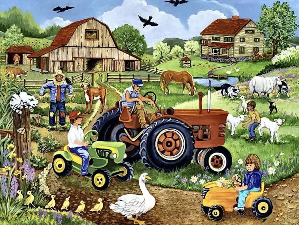 He lives on the farm. Сюжетная картина на ферме. Ферма с трактором и животными. На ферме. Тракторы. Ферма для детей.