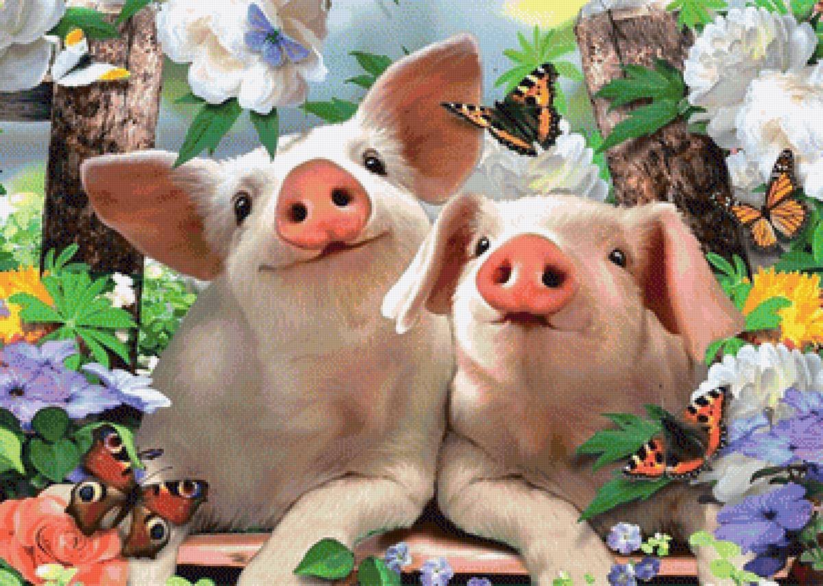 Хрюшка в цветах