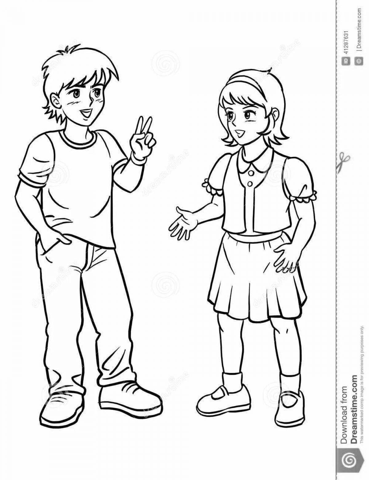 Мальчик и девочка мультяшные