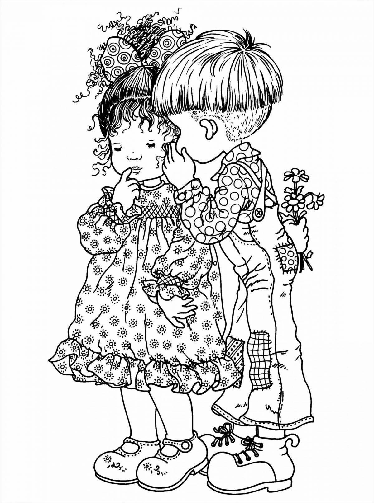 Раскраска мальчишки и девчонки