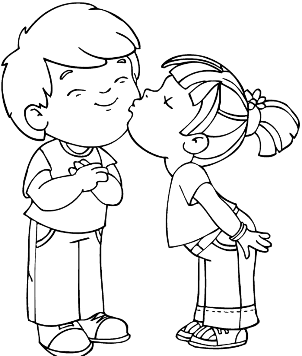 Раскраска тяночки и маличики