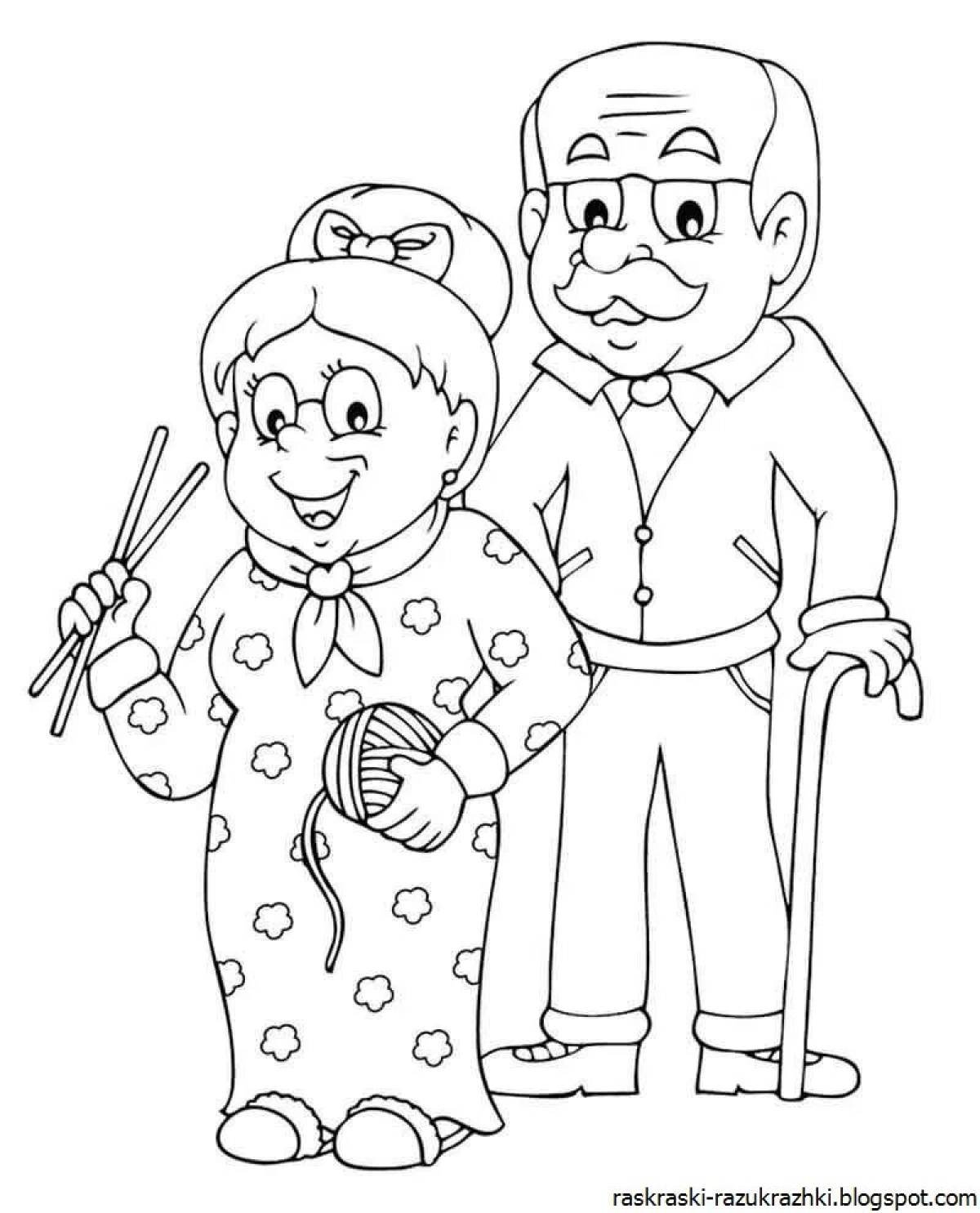 Раскраска дедушка
