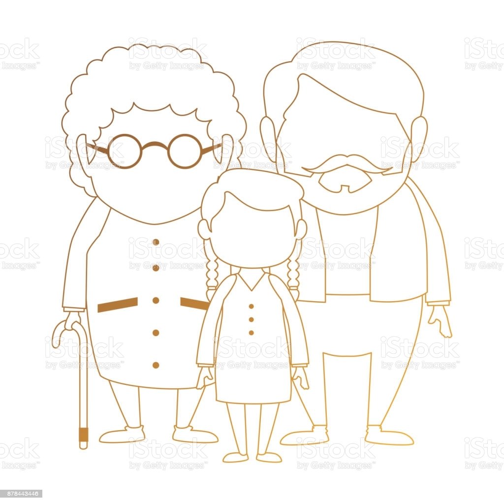 Трафарет бабушки и внука