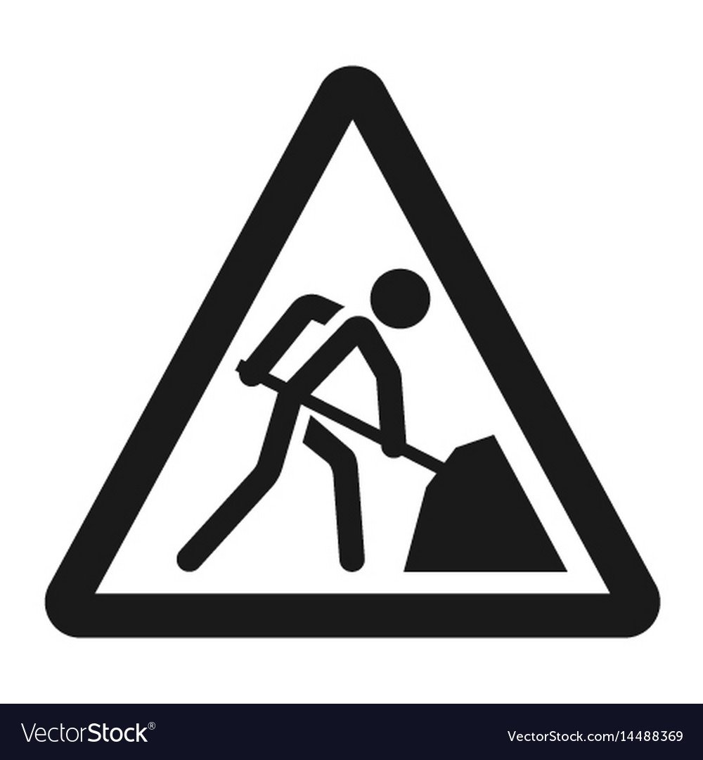 Дорожные работы знак черно белый