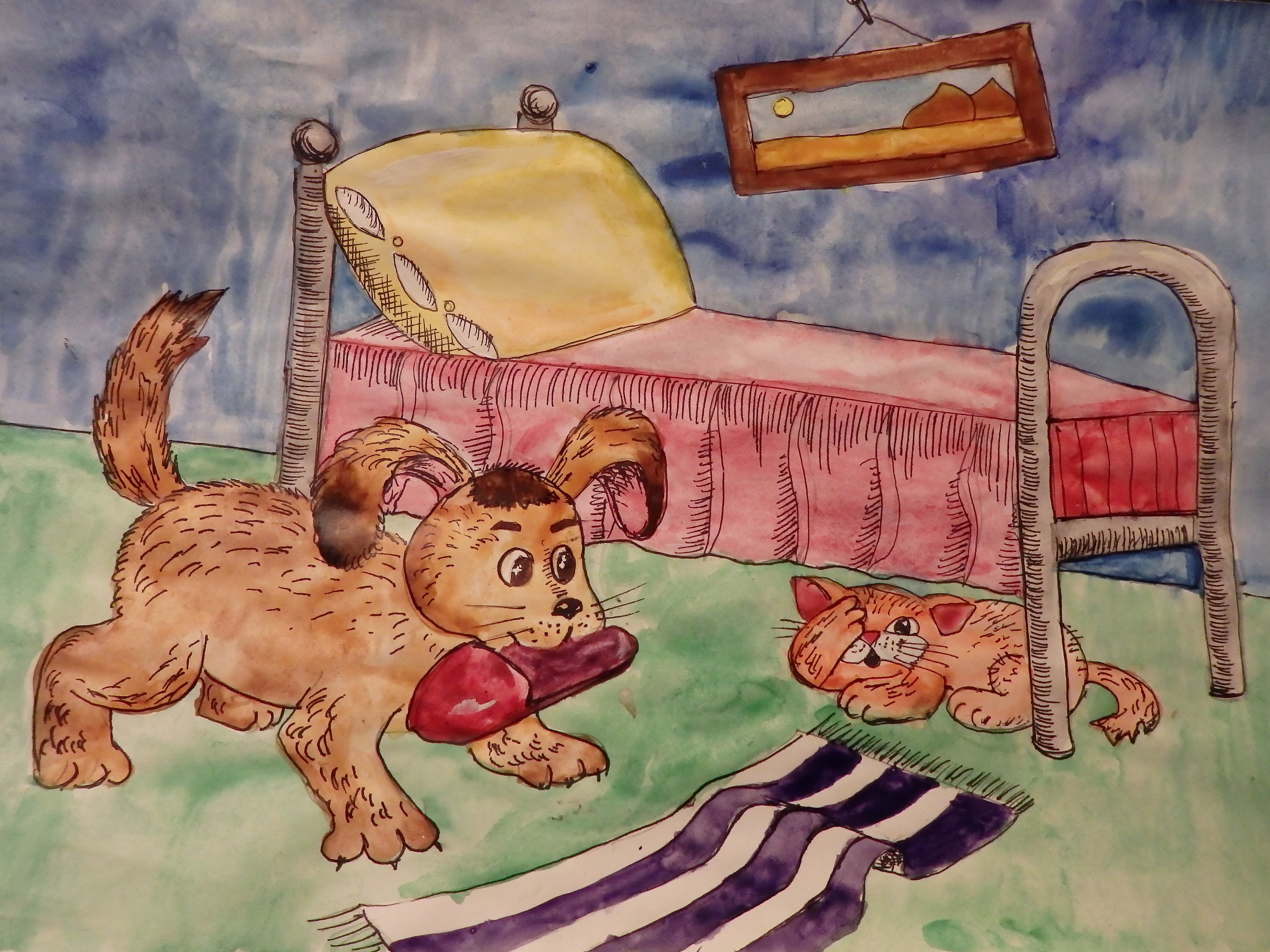 Нарисовать михалкову рисунок. Иллюстрации к произведениям Михалкова для детей. Михалков щенок иллюстрации. Иллюстрация к стихотворению щенок. Трезор рисунок детский.