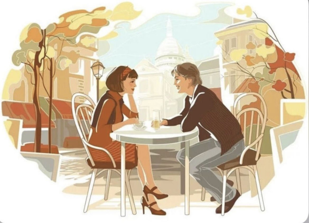 Люди за столиком в кафе