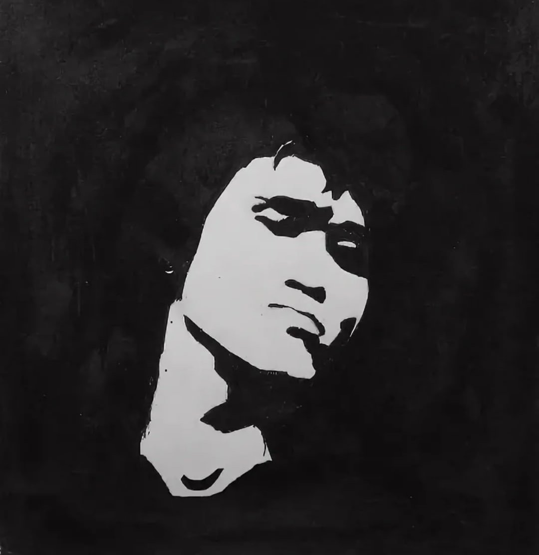 Портрет Цоя черно белый