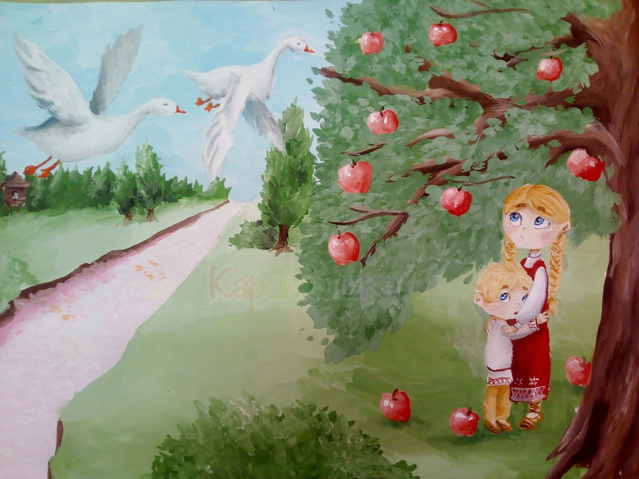 Сказка гуси лебеди в картинках. Гуси-лебеди художник Савченко. Иллюстрация к сказке гуси лебеди. Гуси лебеди картинки для детей. Гуси лебеди арт.