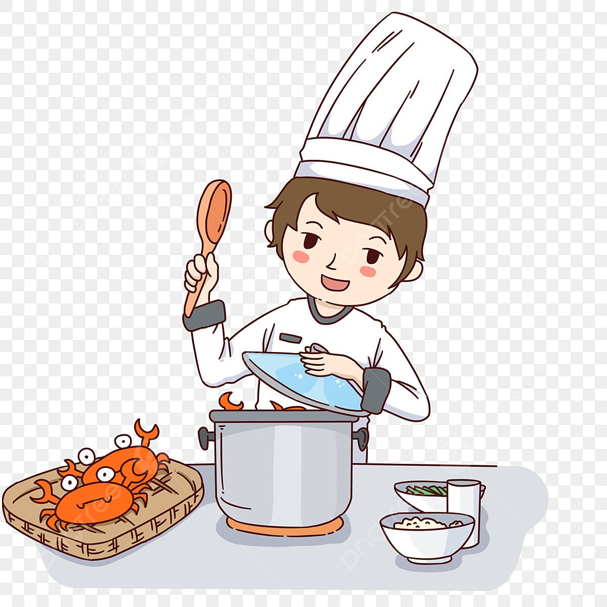 Повар с ложкой рисунок