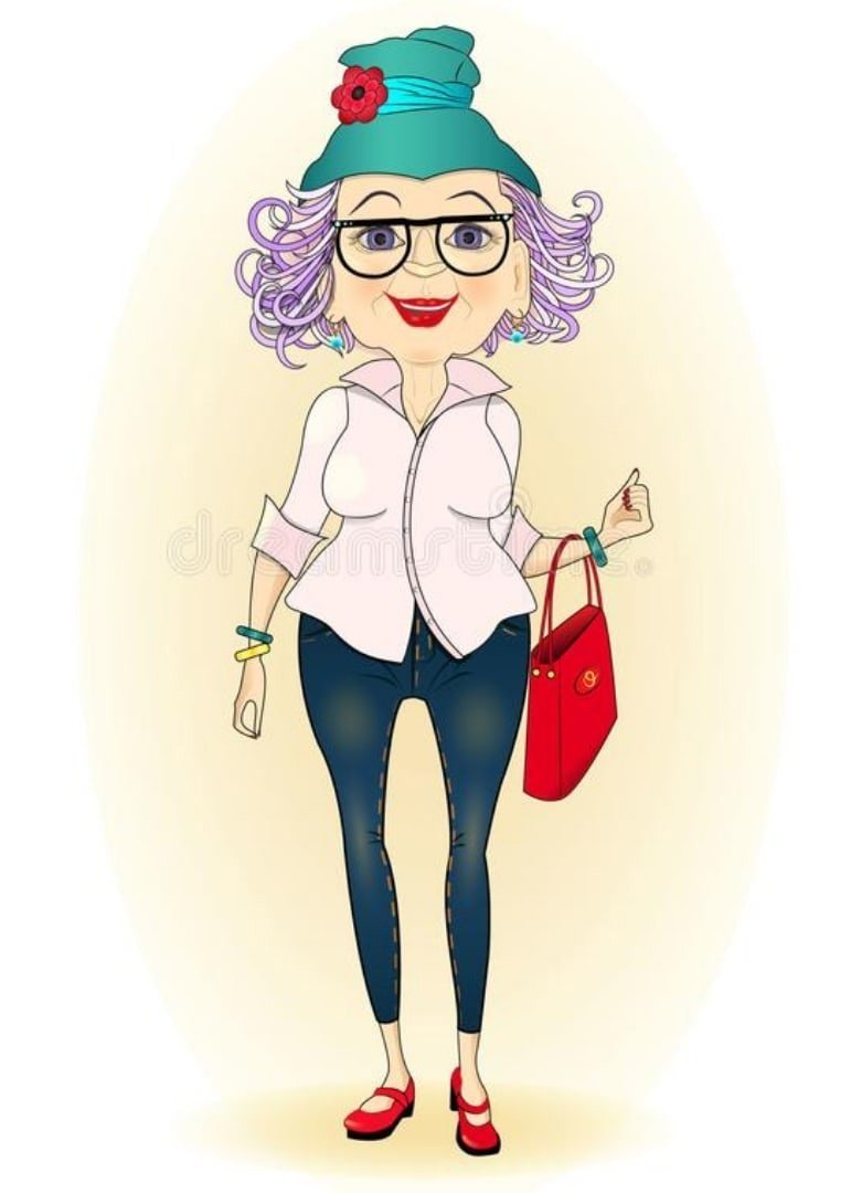 Мультяшная современная бабушка