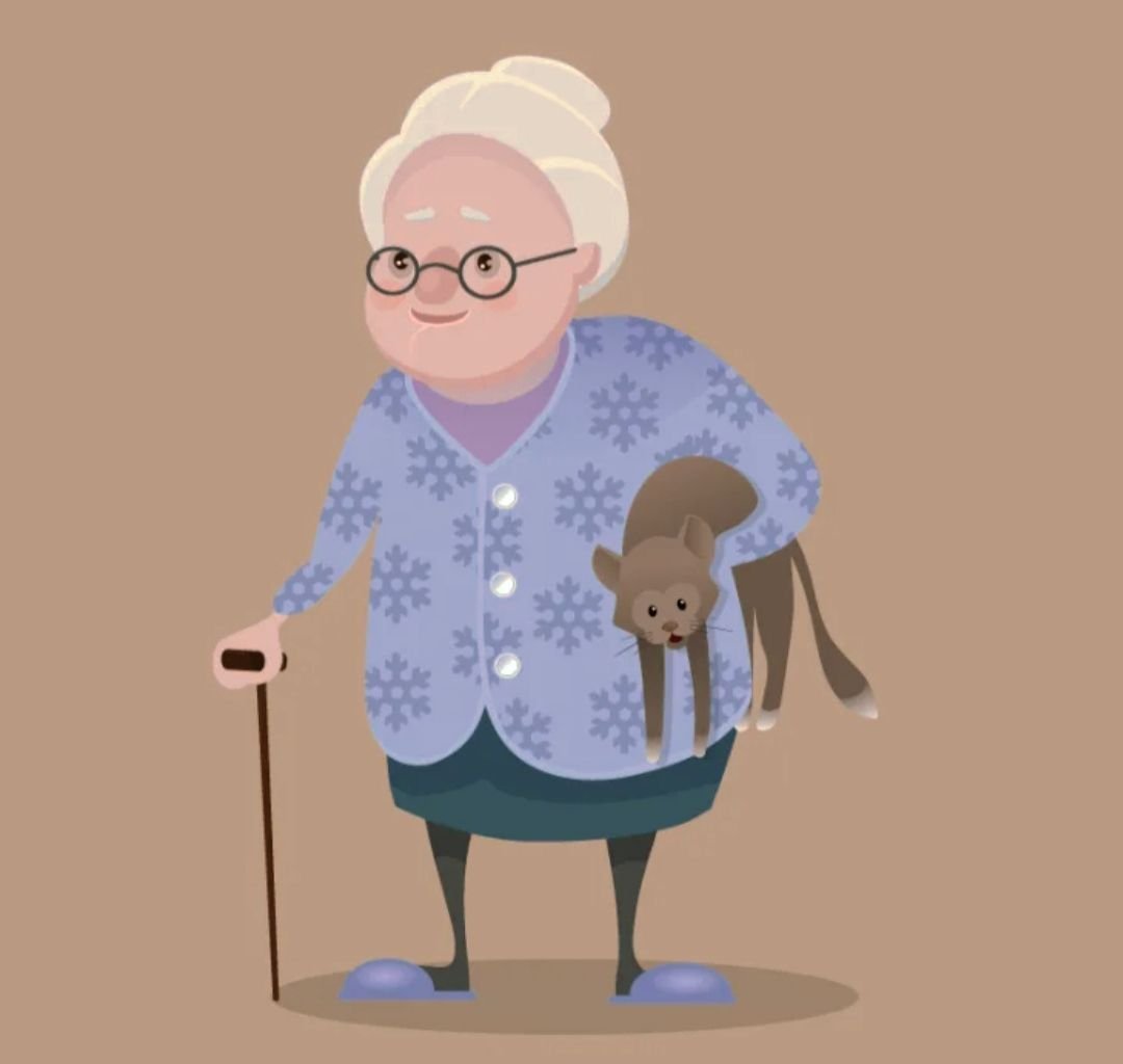 Старушка мультяшная