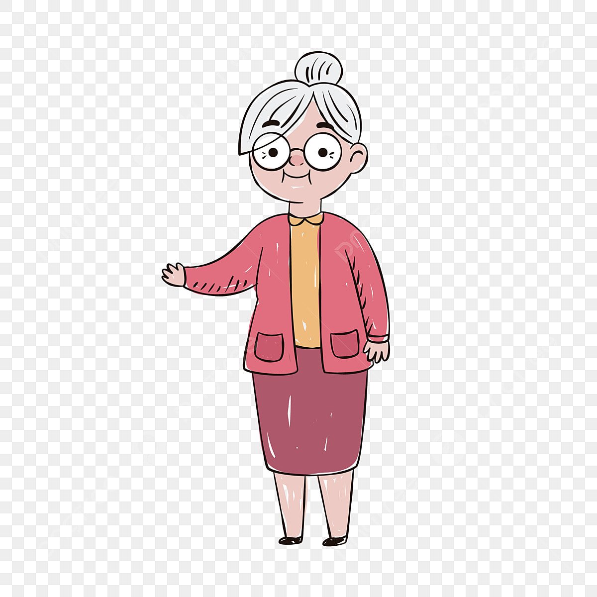 Бабушка в мультяшном стиле