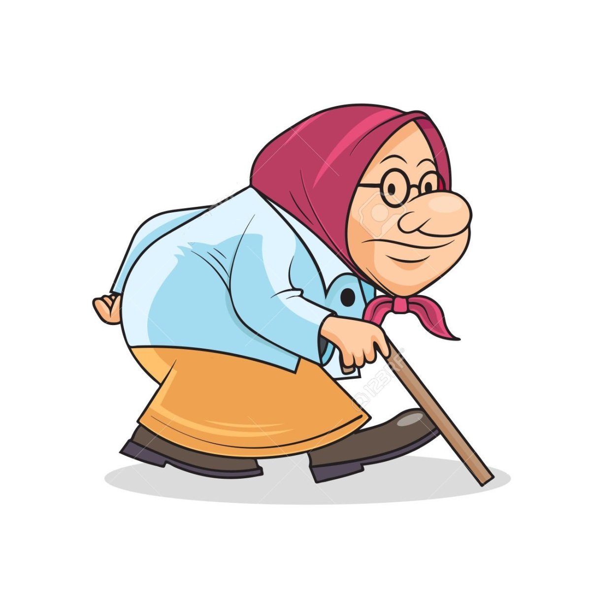 Бабуля в платке мультяшка