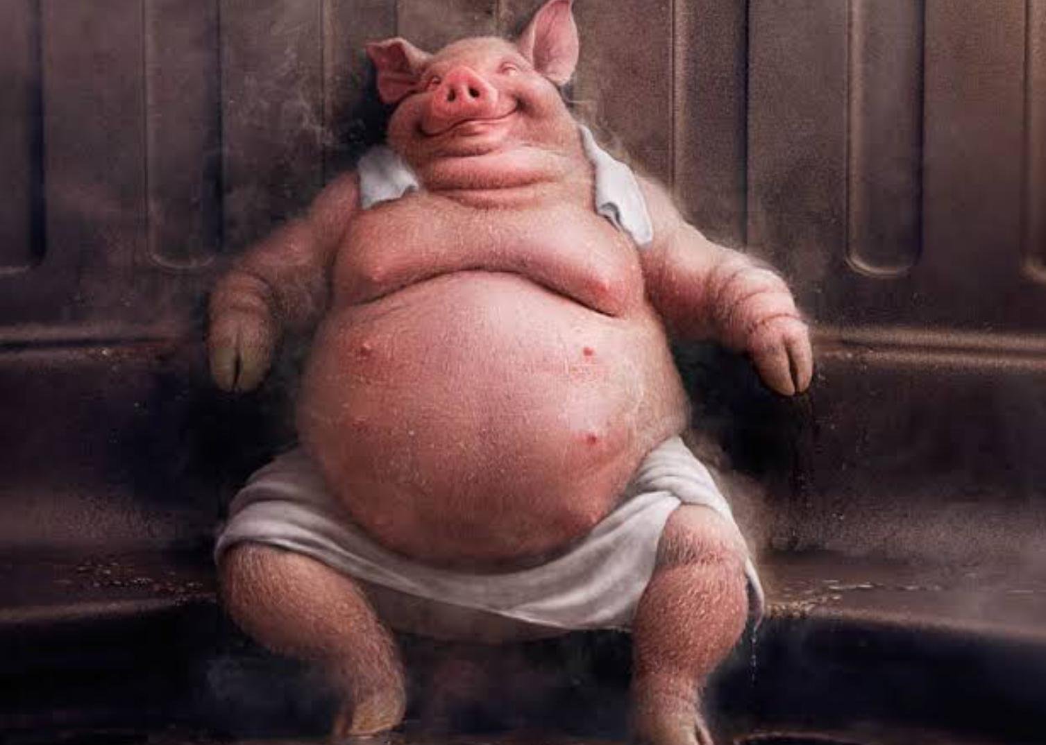 Свинка х. Свинья с сигаретой.