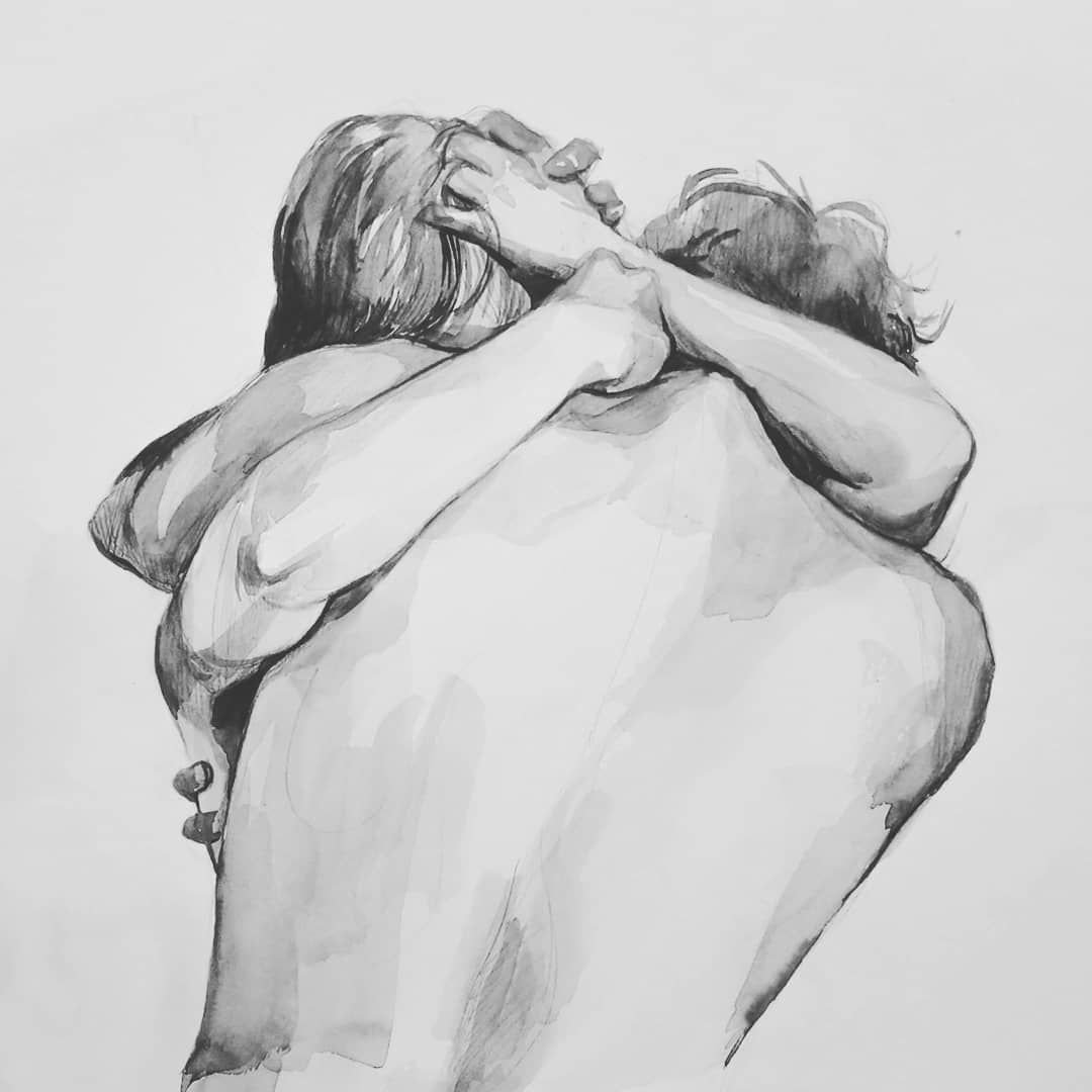Объятия рисунок карандашом
