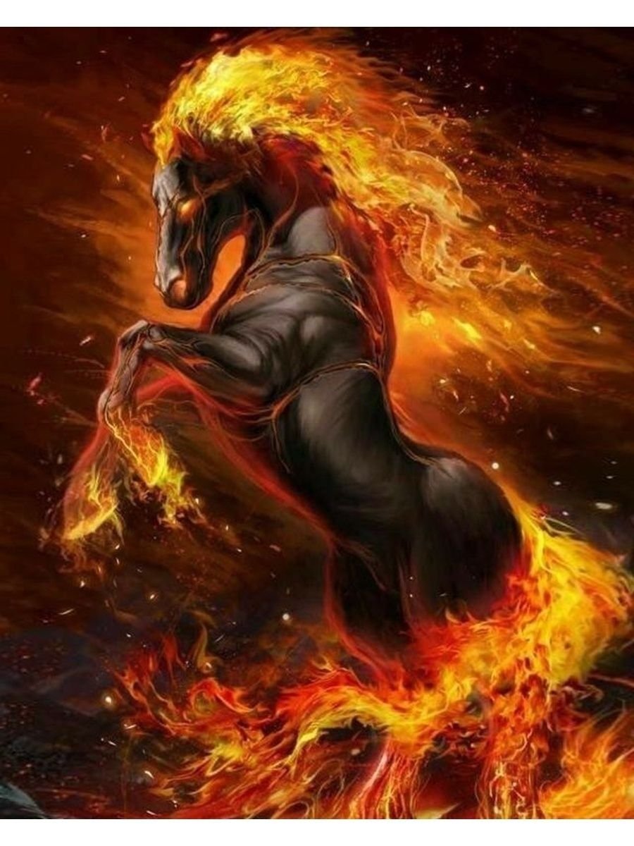 Лошадь с огненной гривой