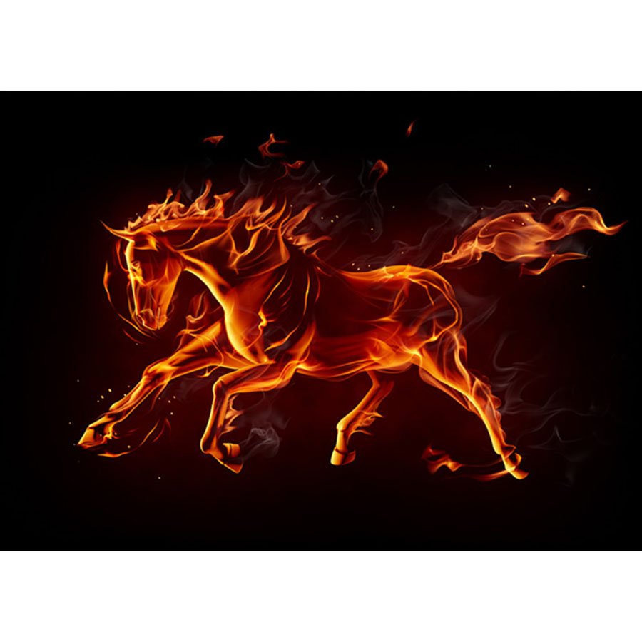 Огненная лошадь акварель