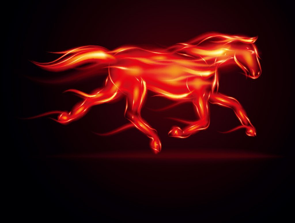 Логотип Мустанг в огне