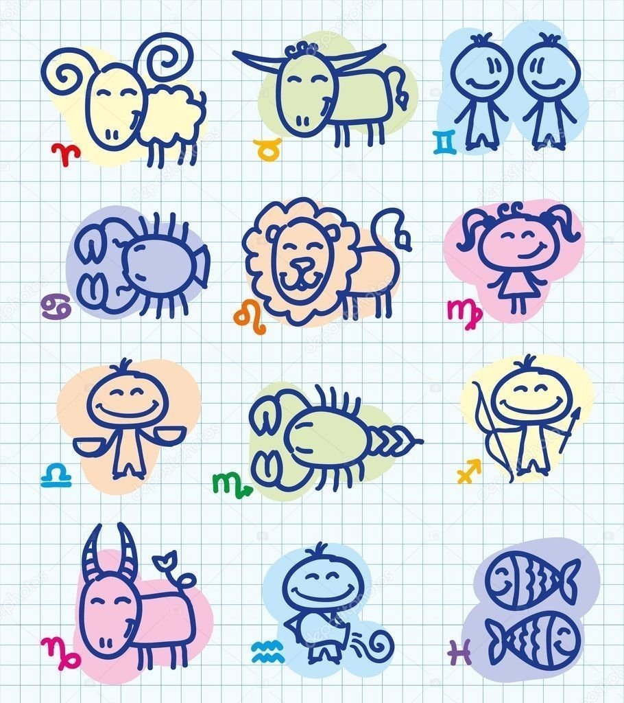 Детские рисунки знаков зодиака