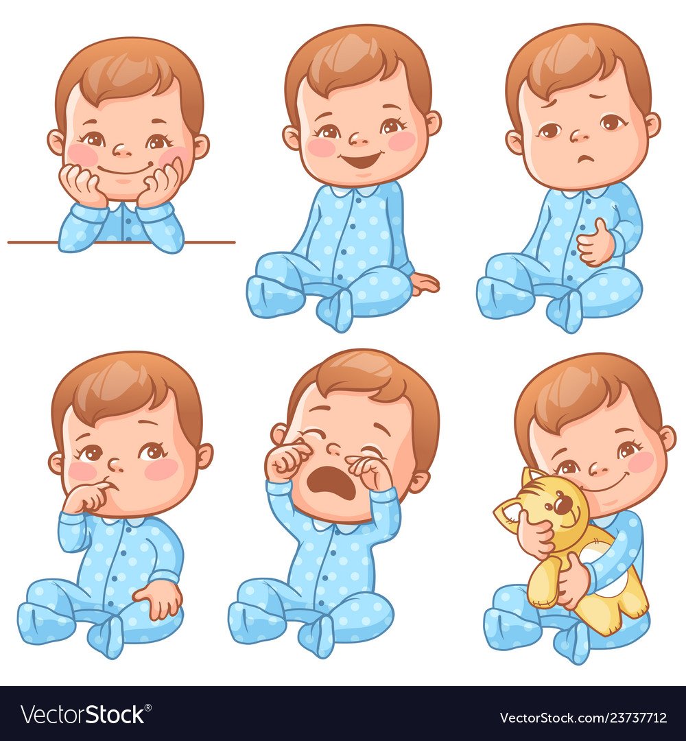 Мультяшные дети с разными эмоциями