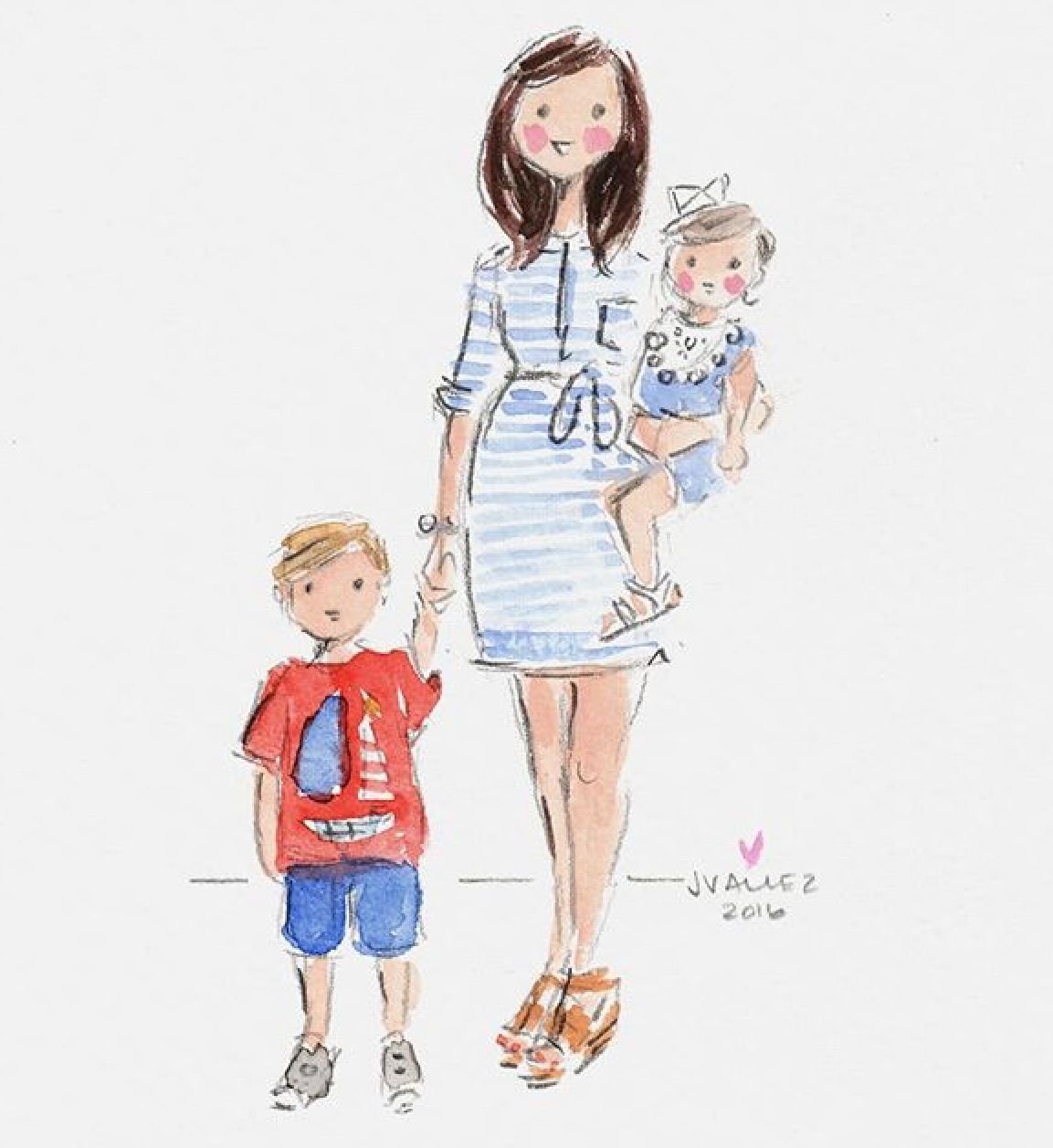 Стильная мамочка иллюстрация