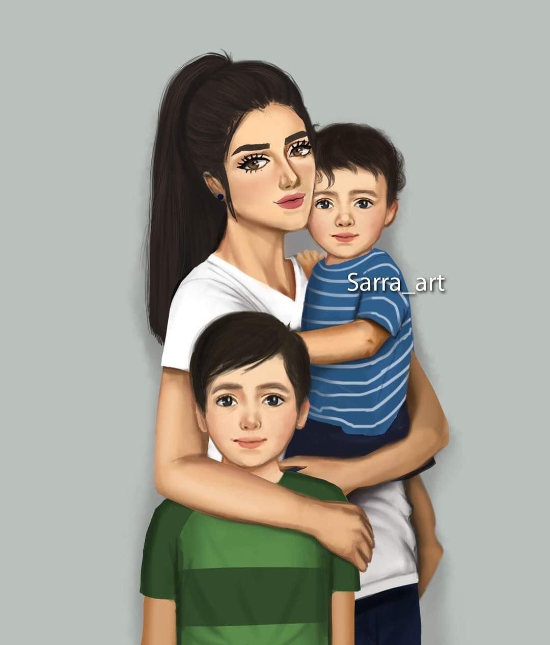 Аватарка мама с двумя детьми