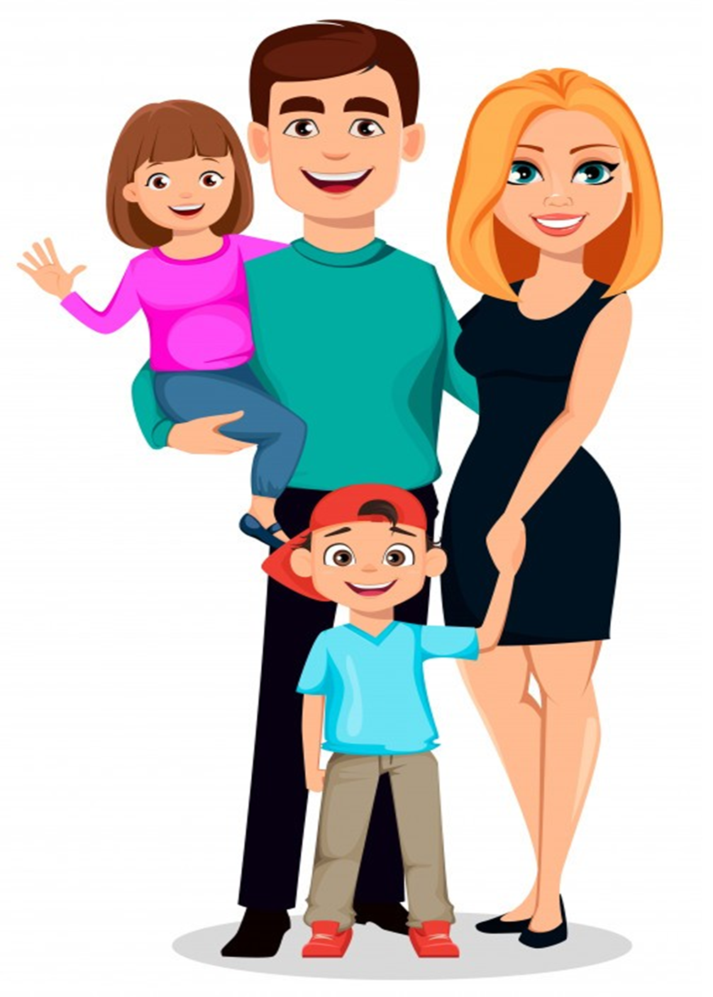 Семья папа мама дочка сын