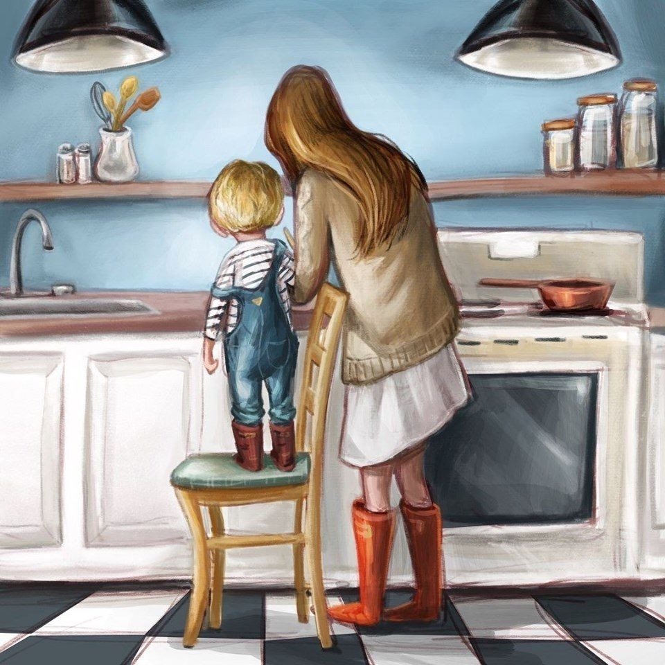 Мама и ребенок иллюстрация