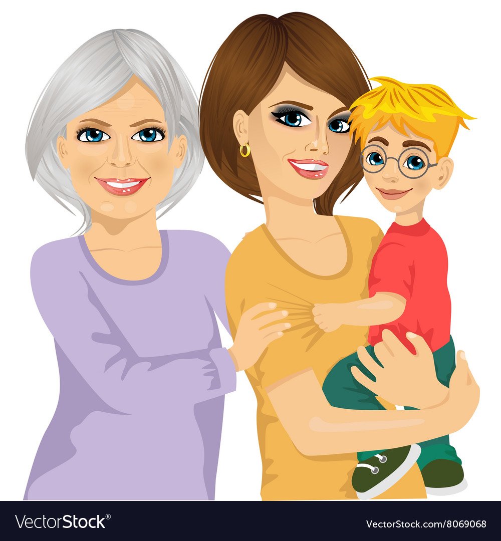 Бабушка мама дочка детям