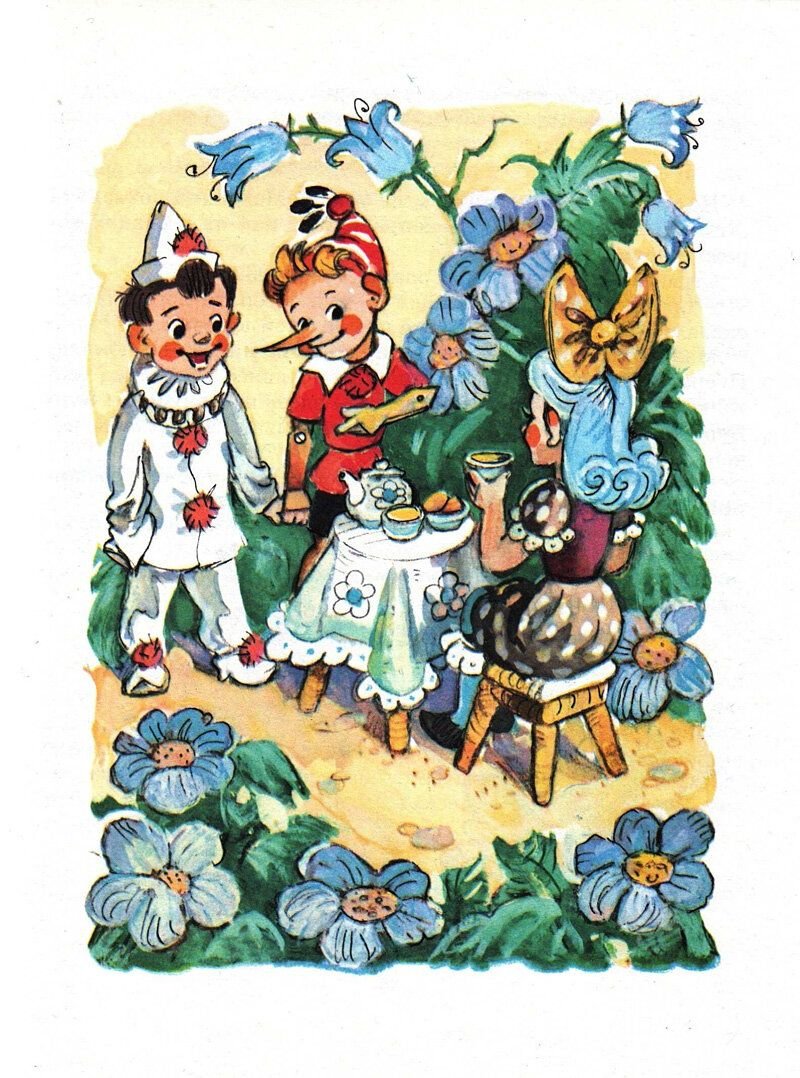 Иллюстрации к сказке золотой ключик или приключения Буратино