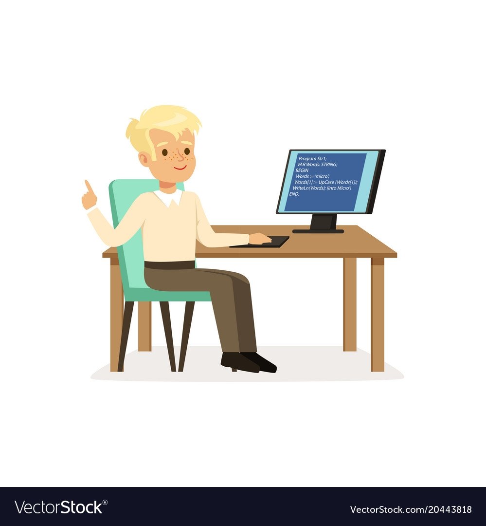 Учитель и ученик за компьютером