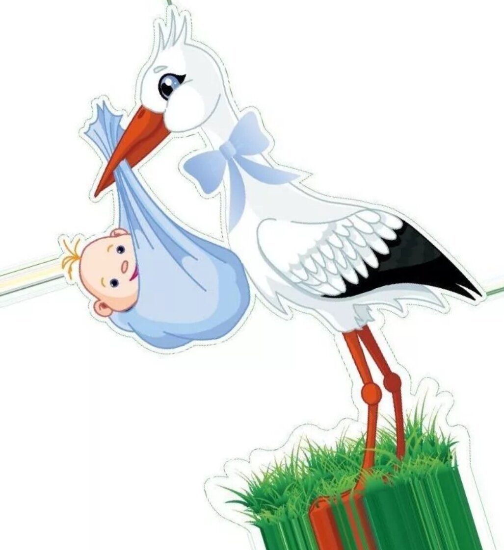 Аист с младенцем