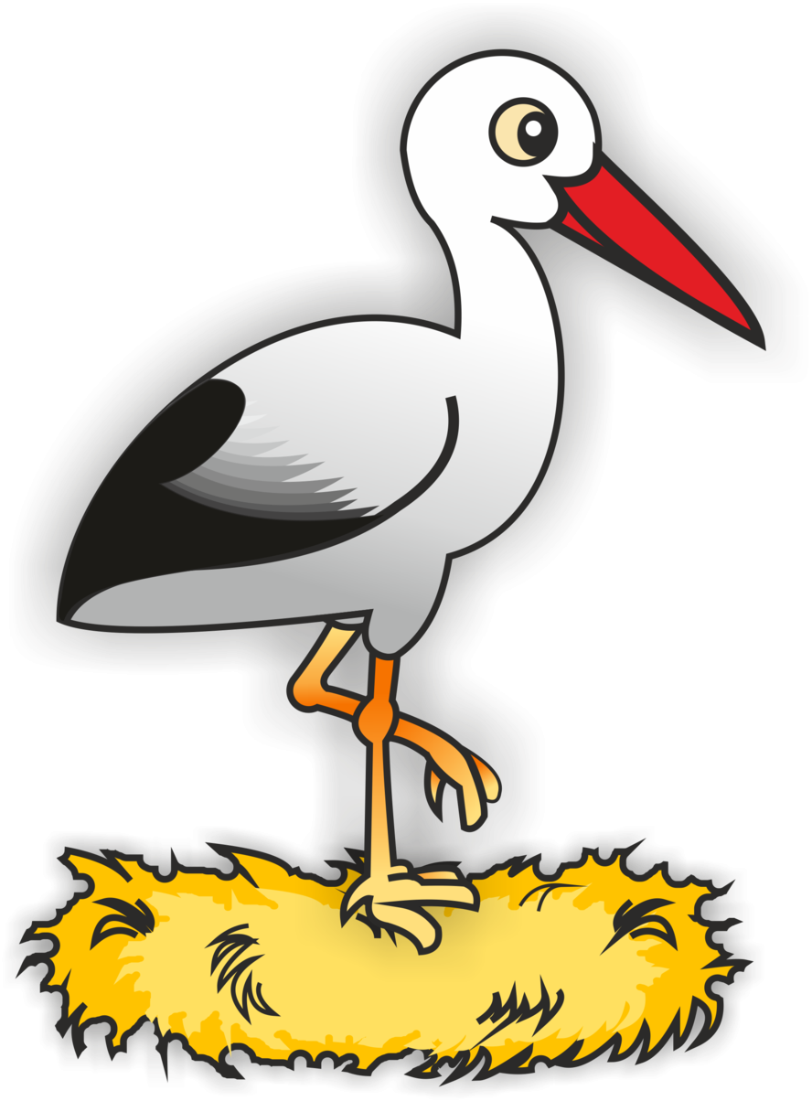 Аист мультяшный