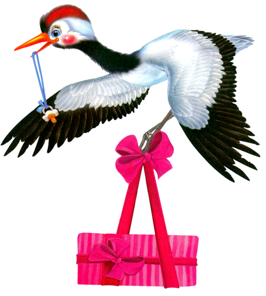 Аист с младенцем