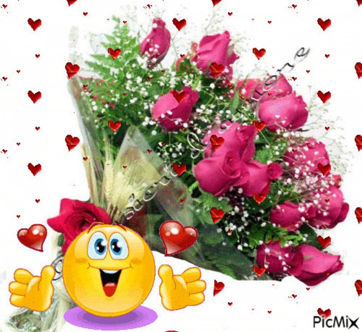 Смайлики с цветами картинки