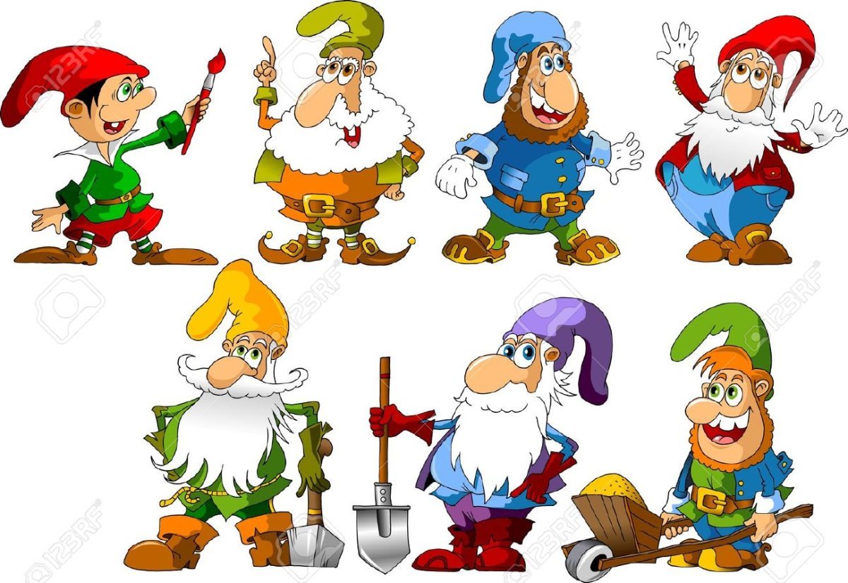 Гном в колпаке векторный