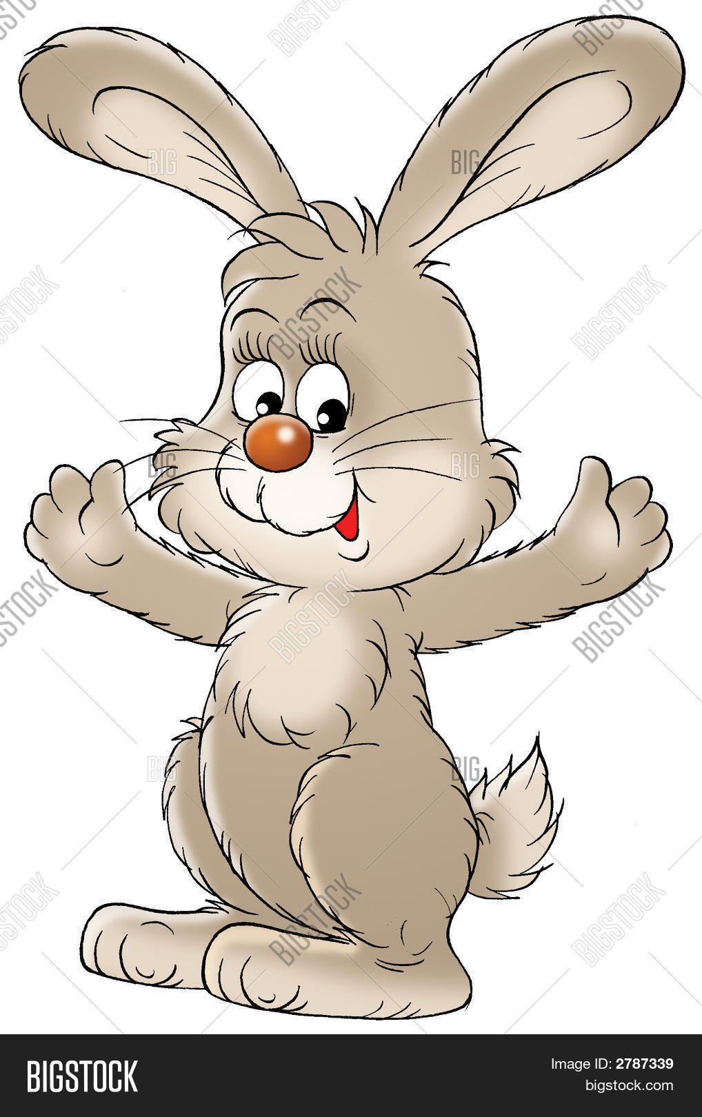 Мультяшный заяц в одежде