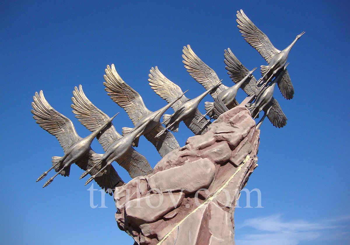 Композиция с журавлями