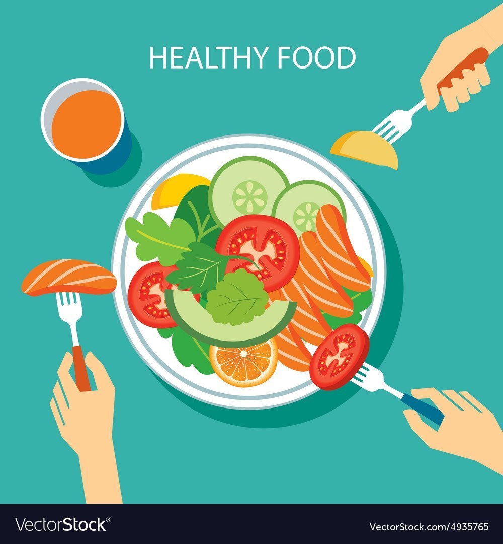 Flat Design здоровое питание