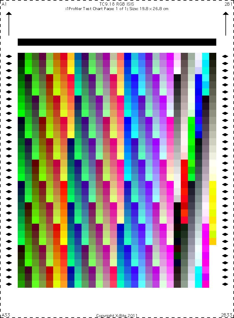 Тестовая страница для струйного принтера Epson 6 цветов