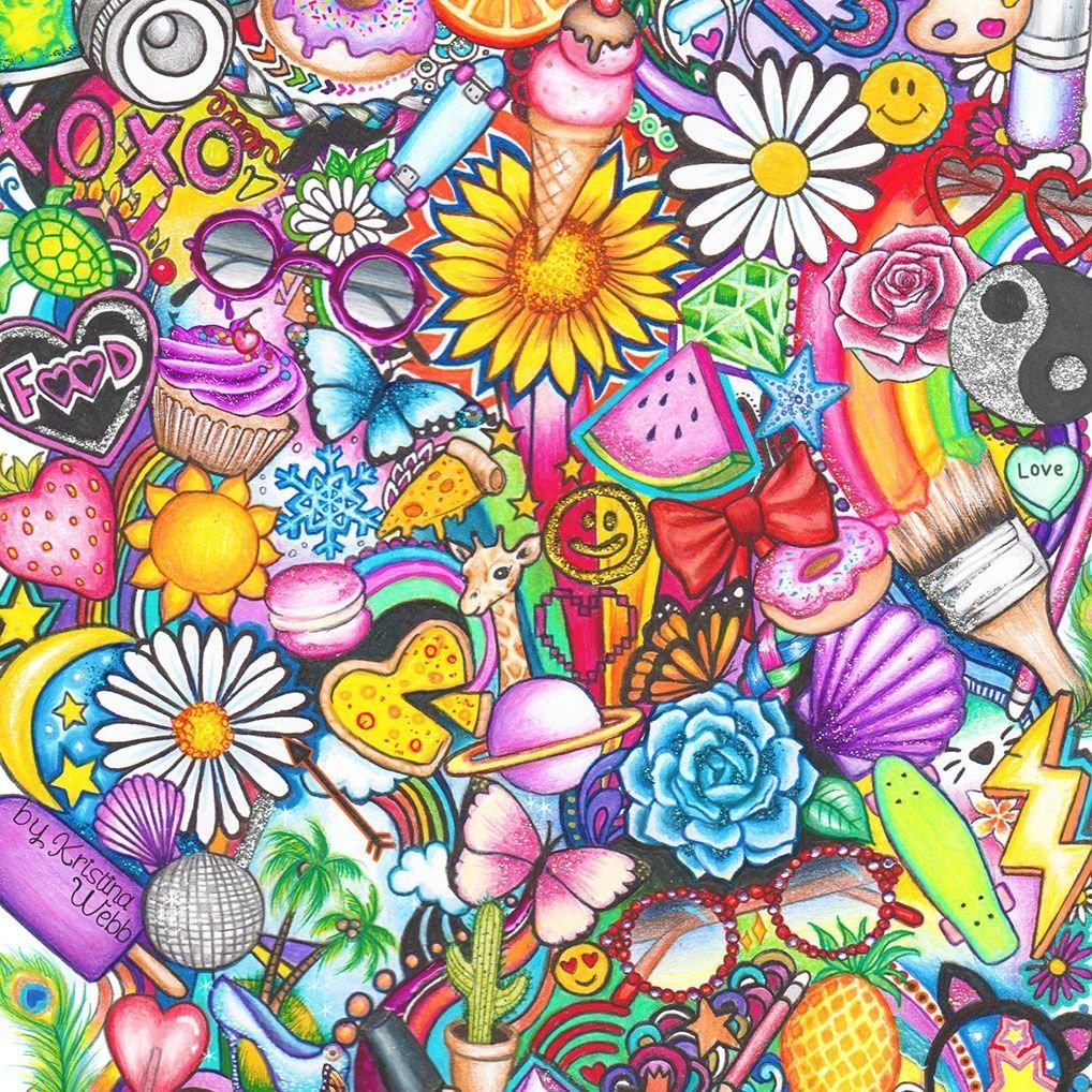 Дудлинг разноцветный